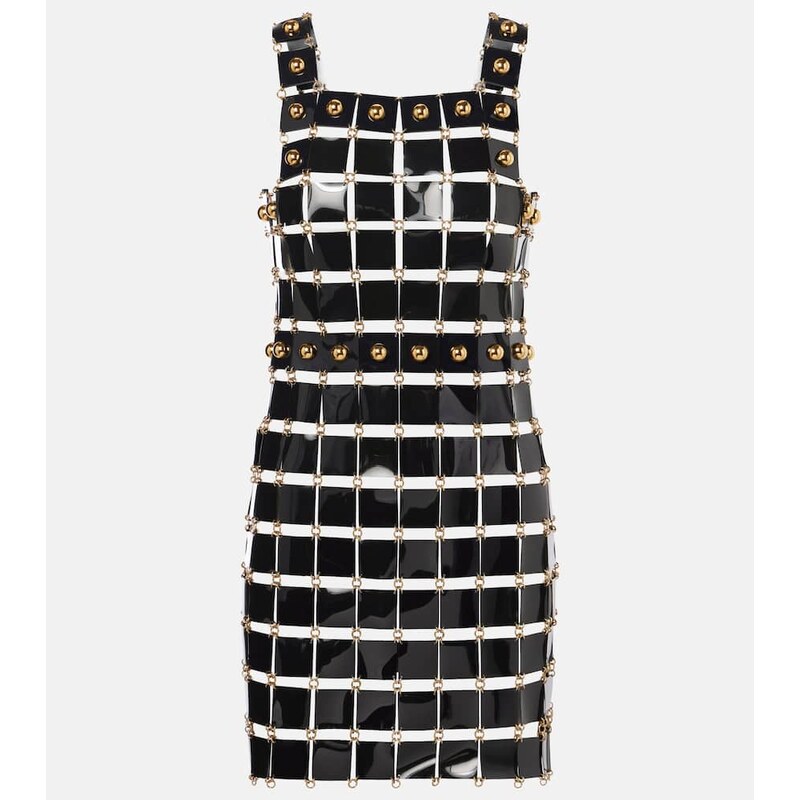 Šaty Rabanne Studded minidress v barvě černé