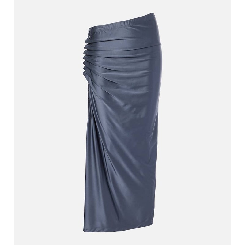Rabanne Gathered jersey midi skirt