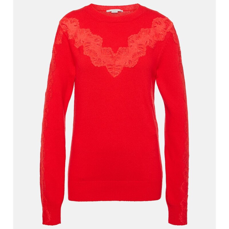 Stella McCartney Lace-trimmed wool sweater