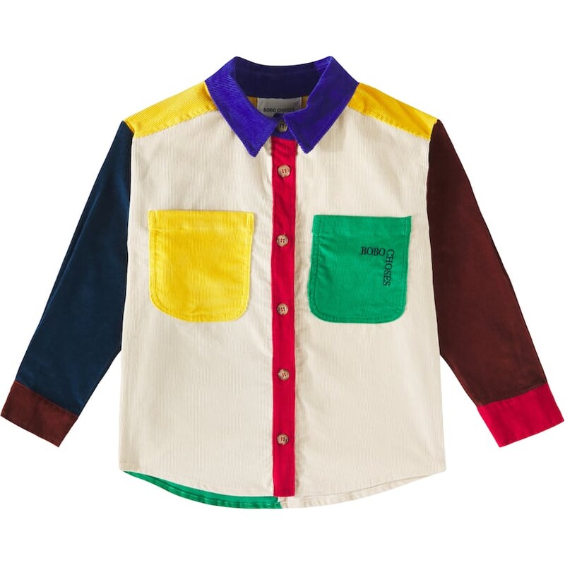 Bobo Choses Bobo Square colorblocked corduroy shirt
