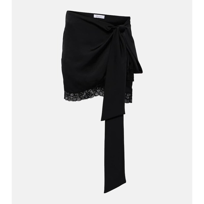 Blumarine Lace-trimmed draped miniskirt