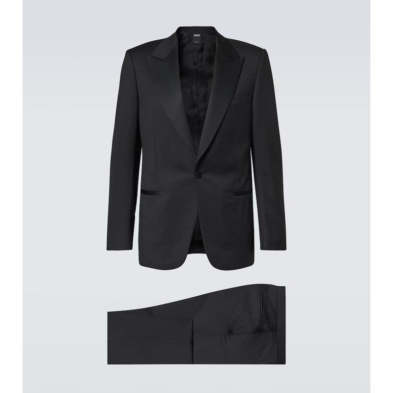 Zegna Multiseason wool suit ve stříbrně světlém odstínu