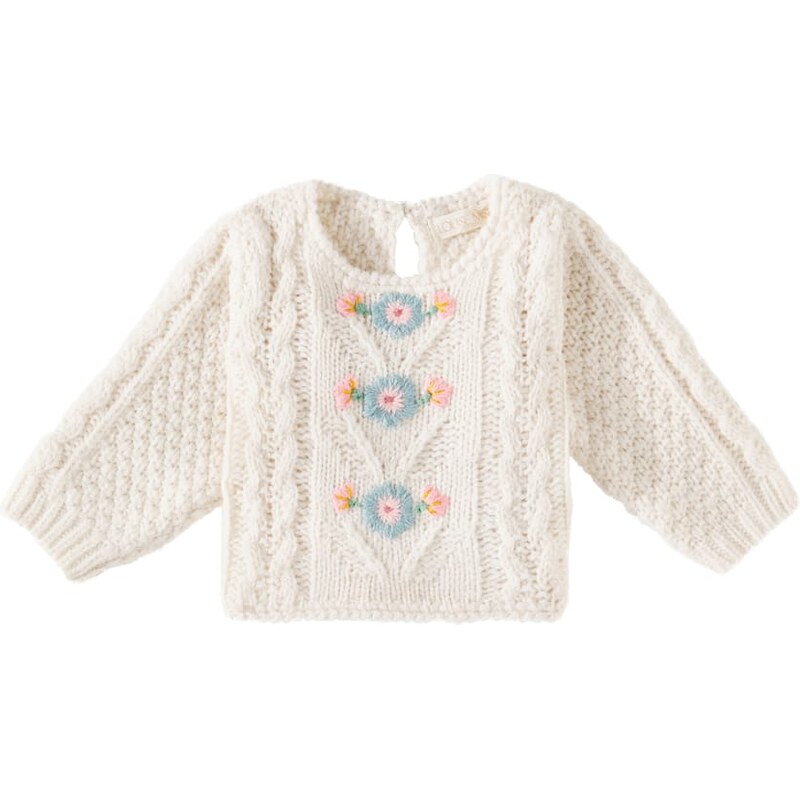 Louise Misha Vinia cable-knit embroidered sweater