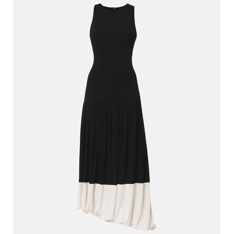 Victoria Beckham Colorblocked jersey midi dress