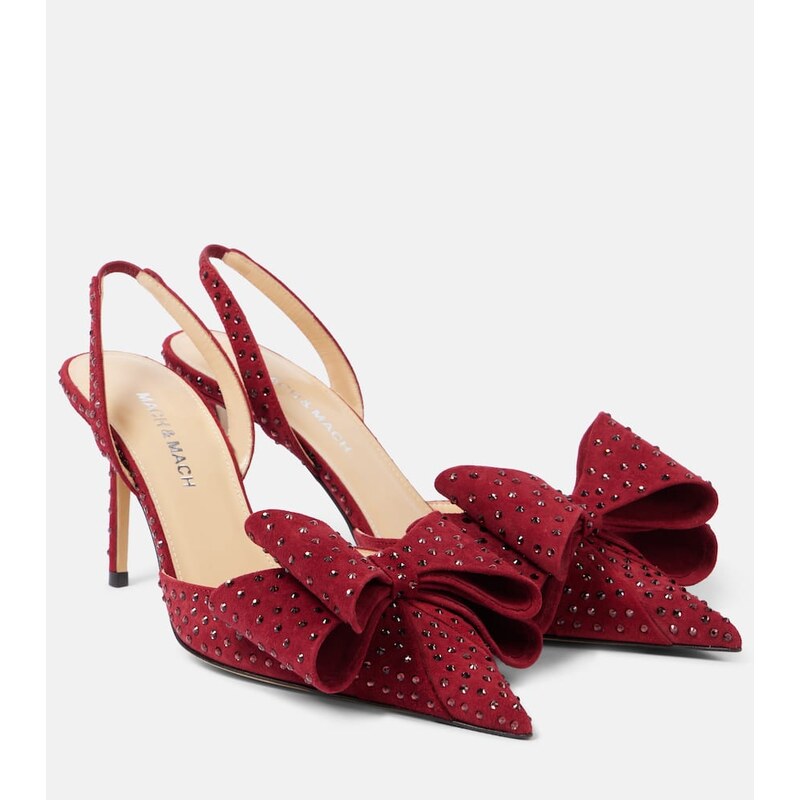 Mach & Mach Le Cadeau 85 suede slingback pumps