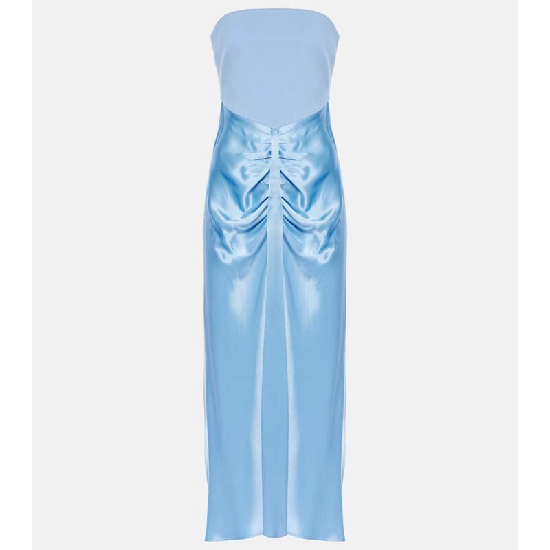 Staud Wayfaring ponte and satin midi dress
