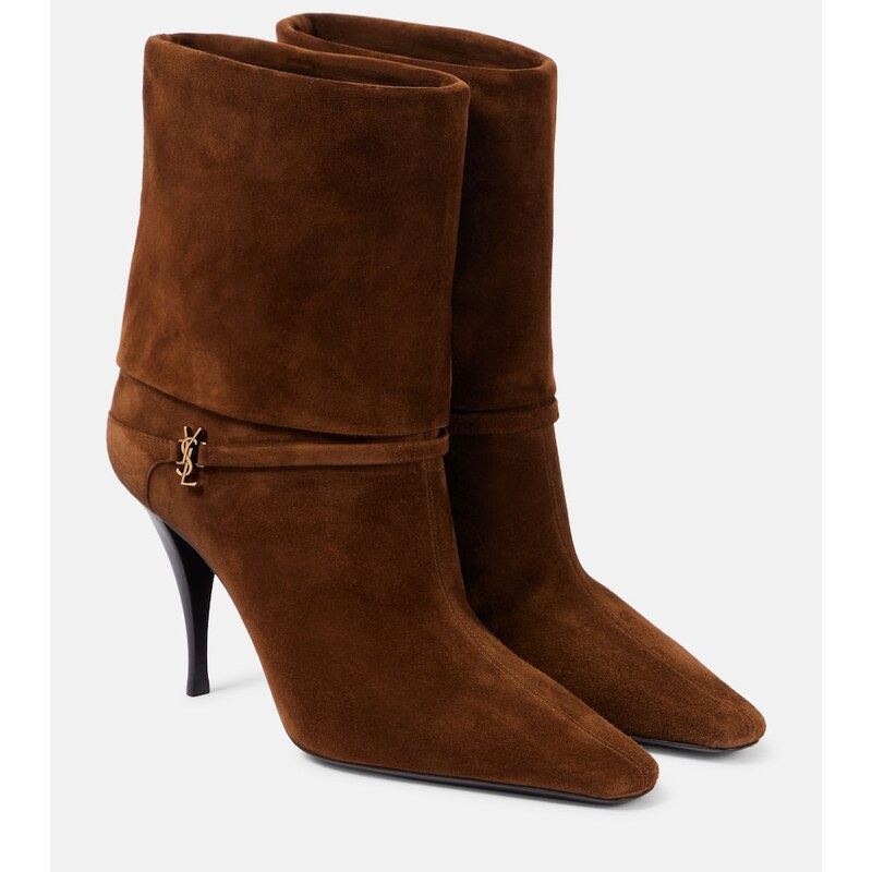 Saint Laurent Niki 90 suede ankle boots