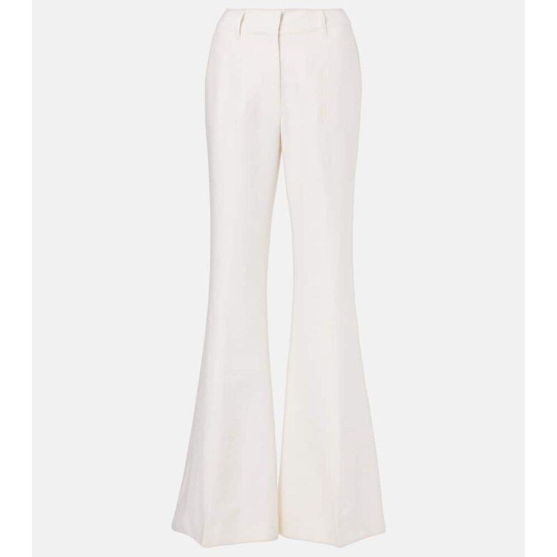 Gabriela Hearst Rhein high-rise linen and wool-blend flared