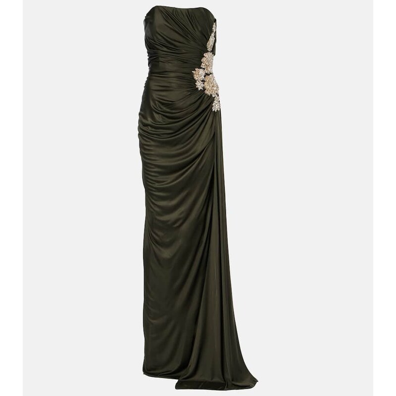 Costarellos Elettra embellished jersey gown