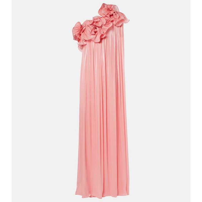 Costarellos Charmain plissÃ georgette gown