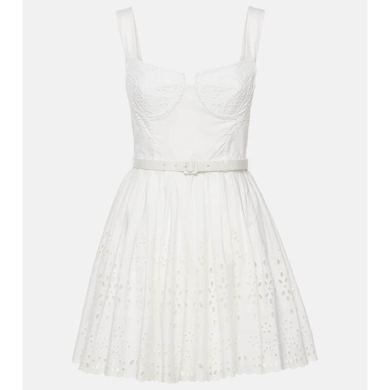 Self-Portrait Cotton broderie anglaise minidress