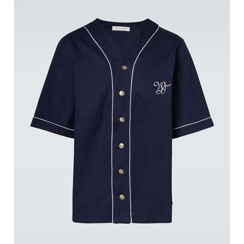 Wales Bonner Freestyle logo cotton drill shirt