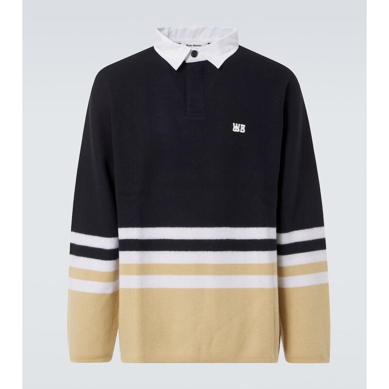 Wales Bonner Cypher striped wool polo sweater