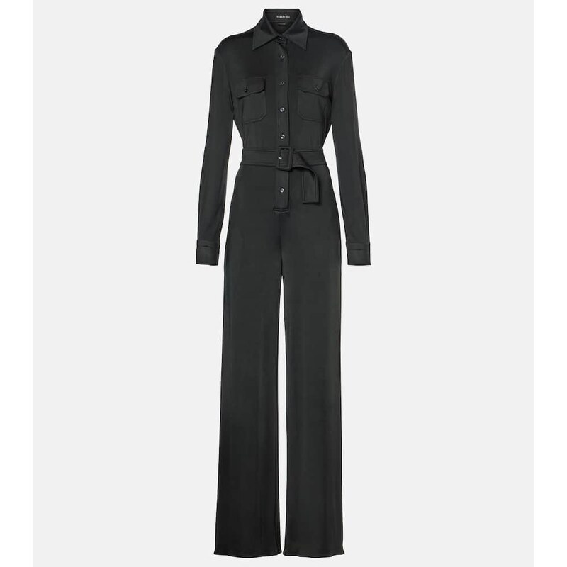 Dámský Tom Ford Jersey jumpsuit v barvě Black/Grizzly