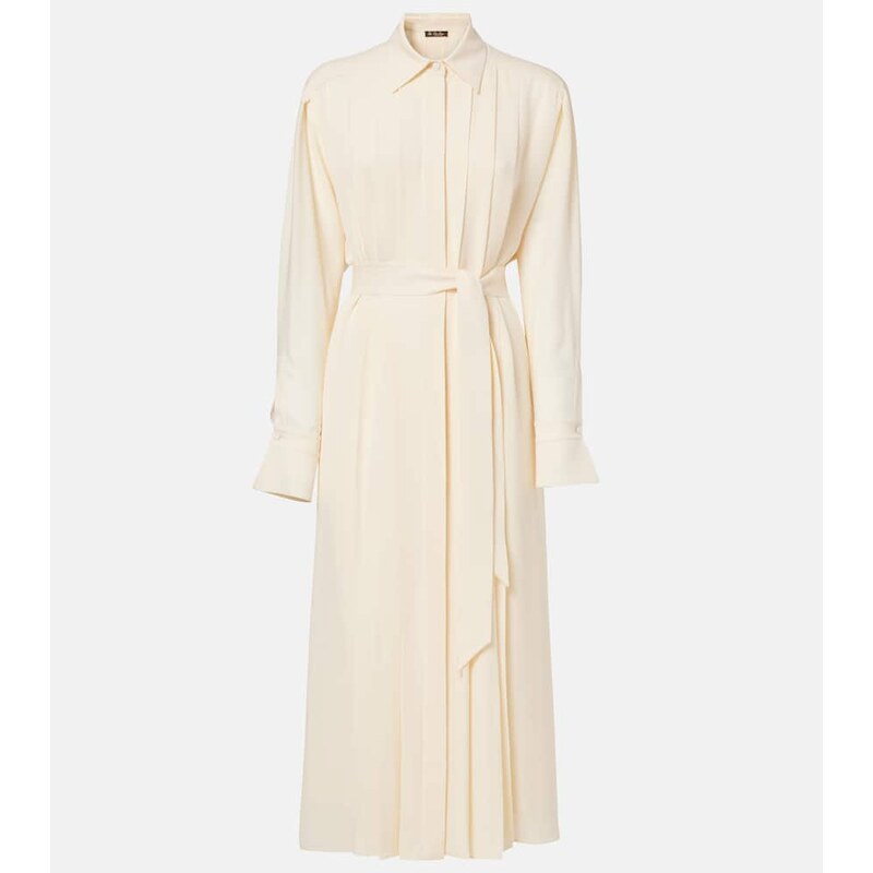 Loro Piana Lorely pleated georgette midi dress