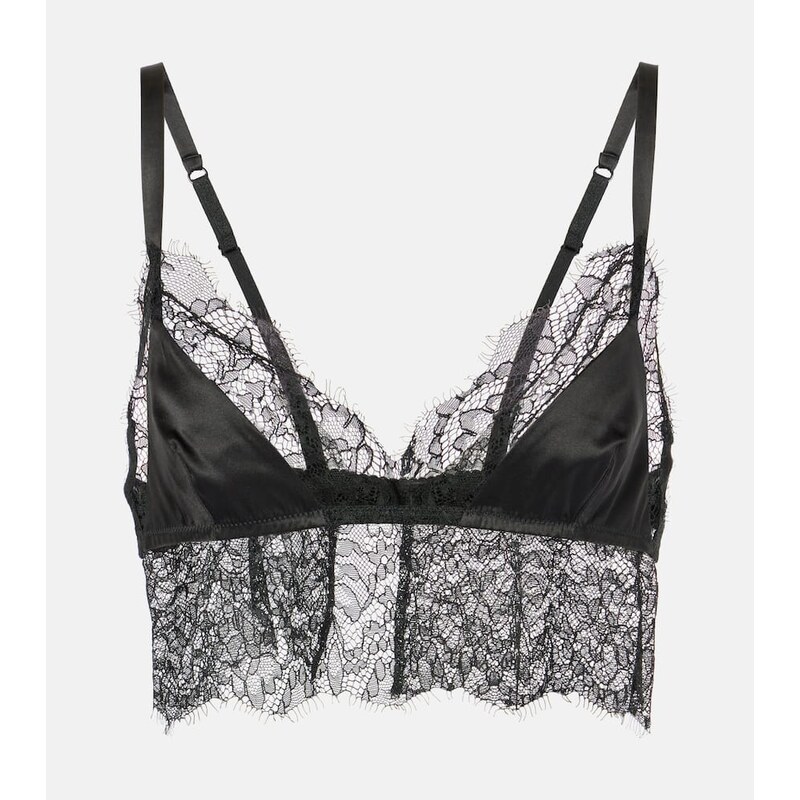 Dolce&Gabbana Lace-trimmed satin bralette