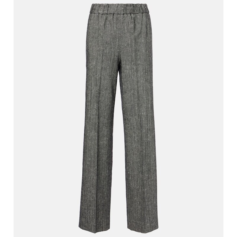 Dolce&Gabbana High-rise wool-blend wide-leg pants