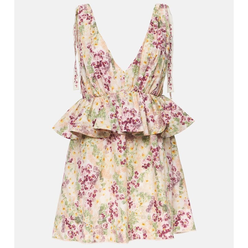 Agua by Agua Bendita Infinito Florecer ruffled cotton minidress