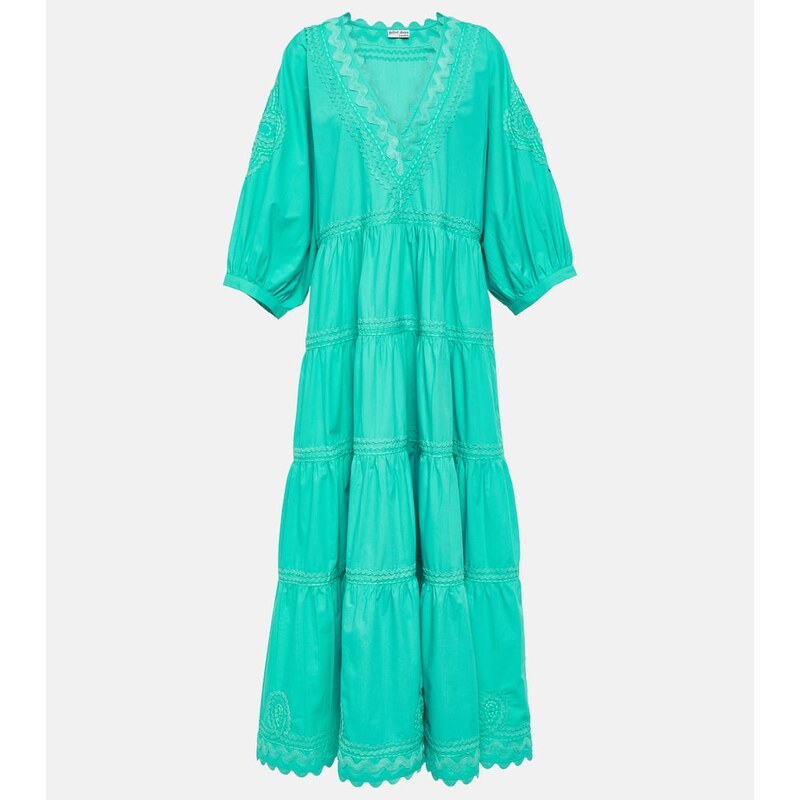 Juliet Dunn Tiered cotton poplin maxi dress