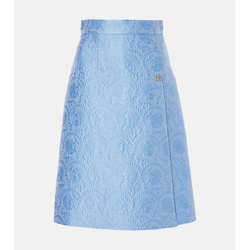 Dolce&Gabbana Cotton and silk-blend jacquard midi skirt