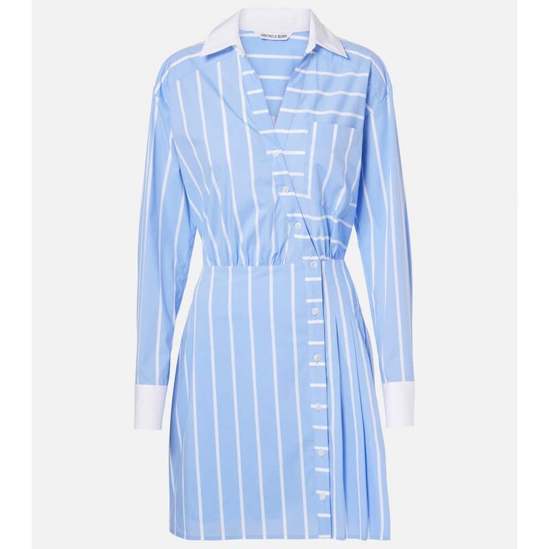 Veronica Beard Poppe striped cotton-blend shirt dress