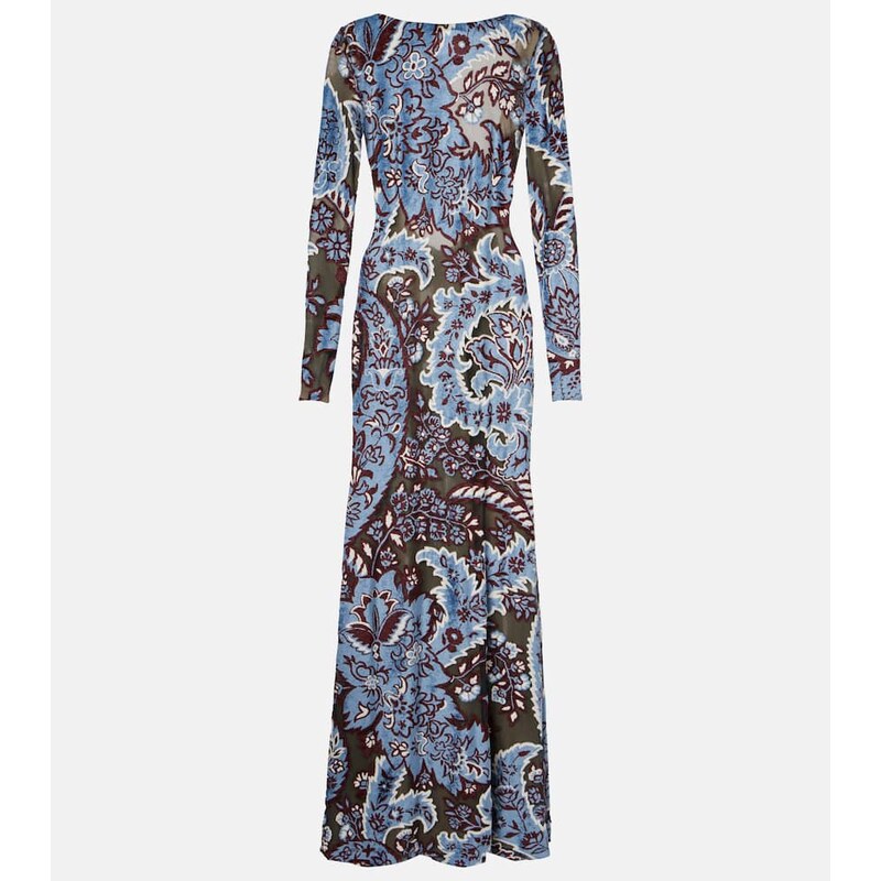Etro Paisley crÃªpe jersey maxi dress