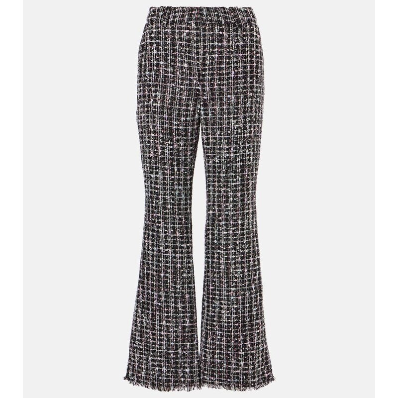 Dámské Balmain Tweed flared kalhoty v černé barvě