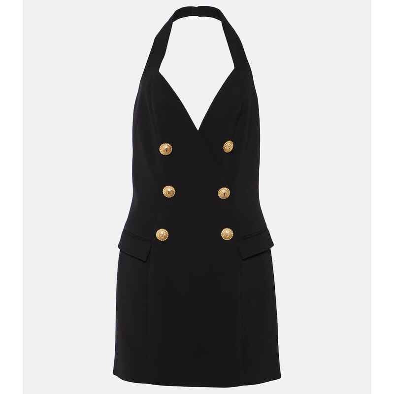Balmain Halterneck crÃªpe minidress
