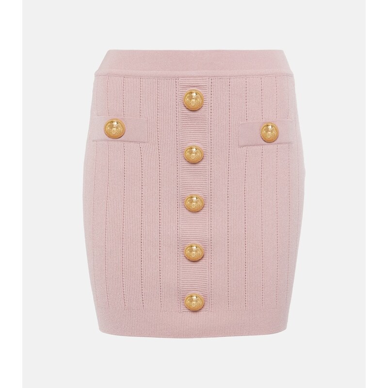 Balmain High-rise knitted miniskirt