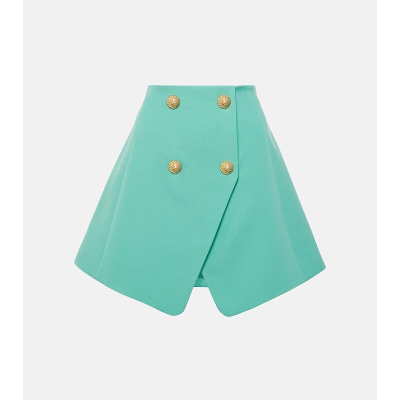 Balmain High-rise wool miniskirt