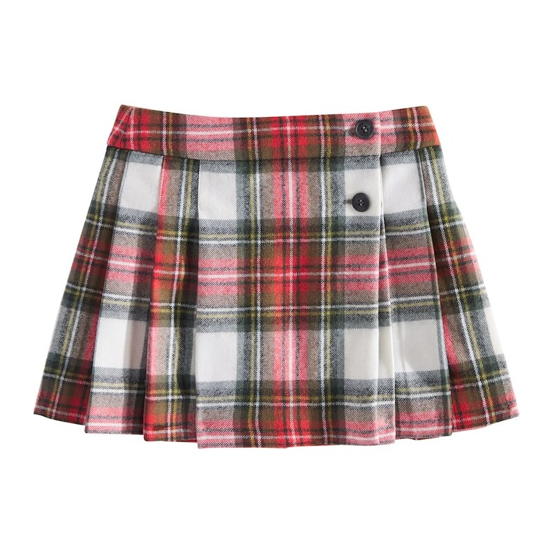 Bonpoint Talissa checked wool skirt