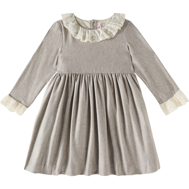 Bonpoint Flavie tulle-trimmed flannel dress