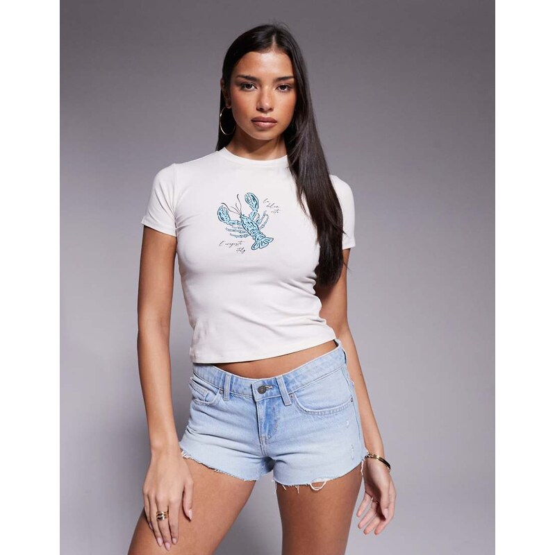 The Frolic cotton rich exclusive lobster front graphic baby tee