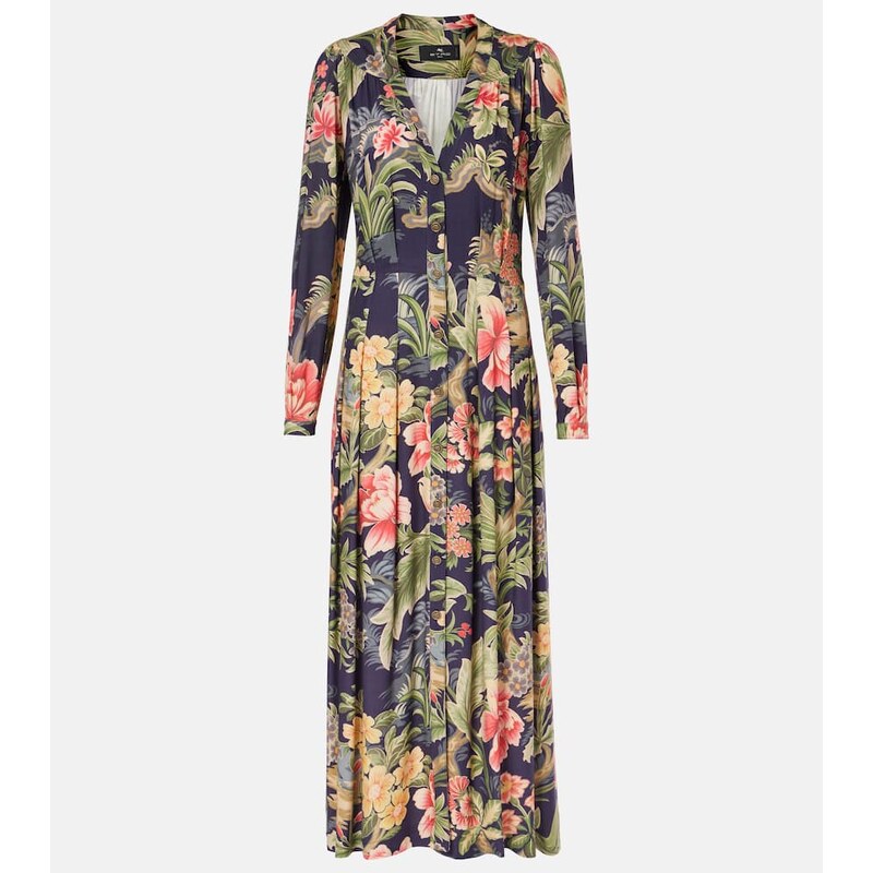 Etro Jersey and fil coupÃ jacquard maxi dress
