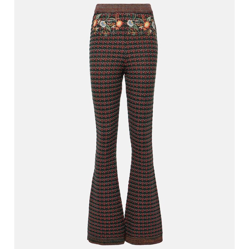 Etro Embroidered high-rise flared pants
