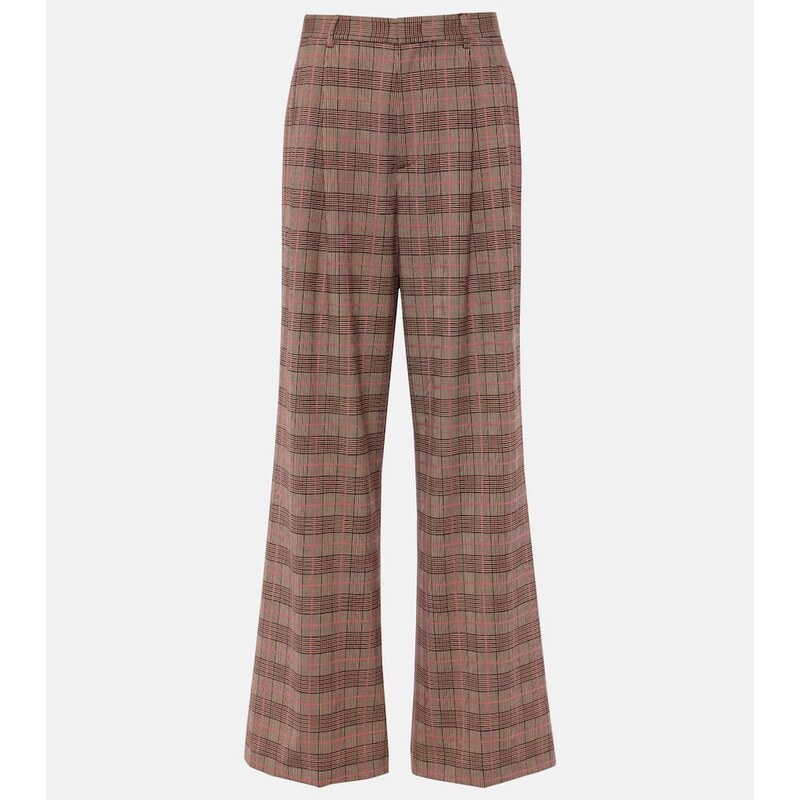 Etro Checked high-rise wide-leg pants