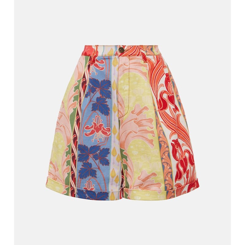 Etro Printed denim shorts
