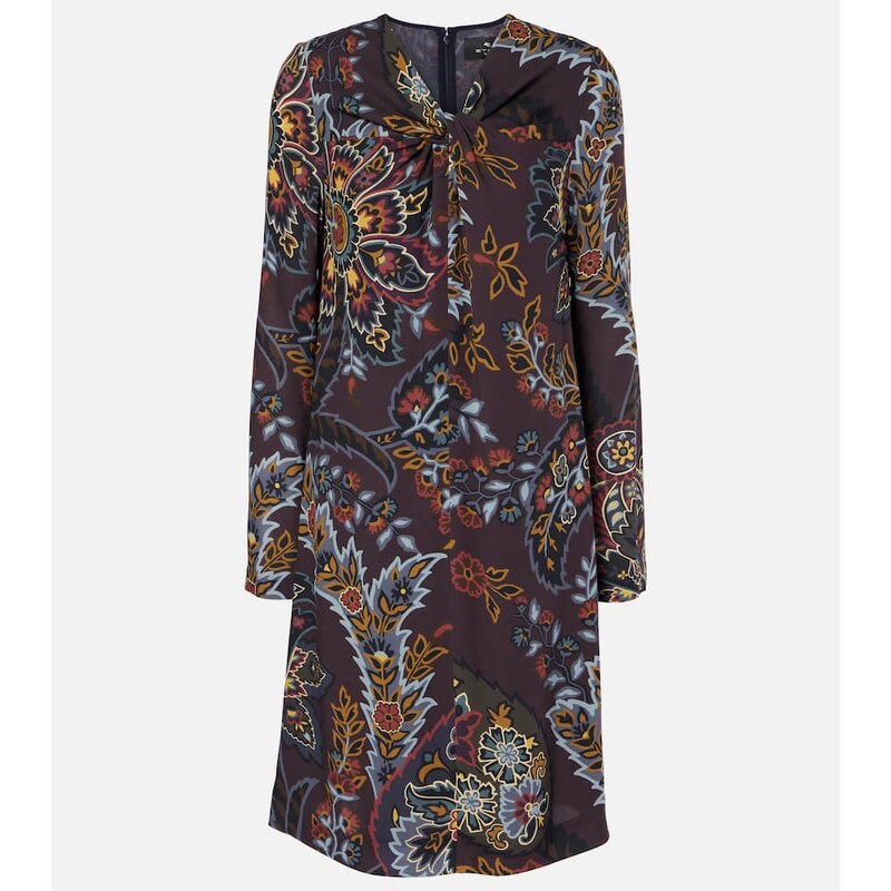 Šaty Etro Printed minidress v černém tisku
