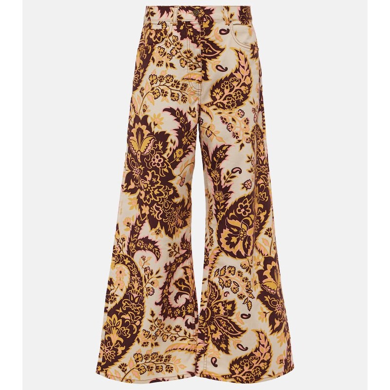 Etro Floral high-rise wide-leg jeans