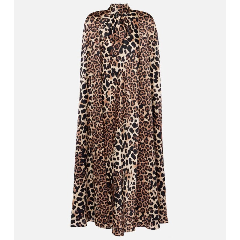 Rodarte Leopard-print caped silk charmeuse gown