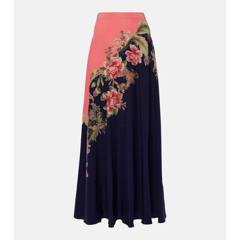 Etro Printed silk crÃªpe de chine maxi skirt