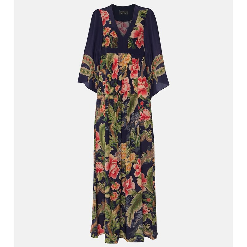 Etro Floral silk crÃªpe de chine maxi dress