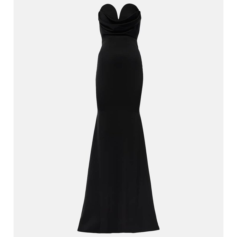 Alex Perry Gathered strapless satin gown