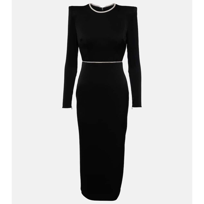 Alex Perry Crystal-embellished satin midi dress