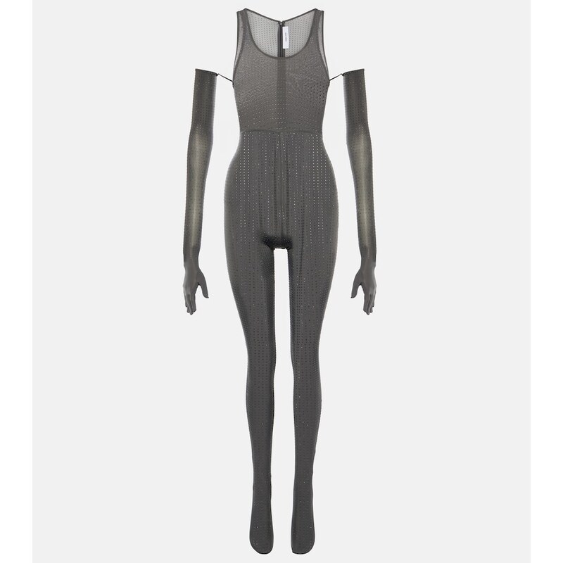 Alex Perry Crystal-embellished jersey catsuit