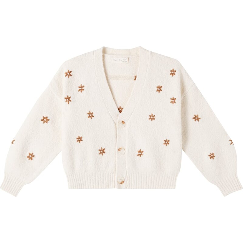 Rylee + Cru Embroidered cotton-blend cardigan