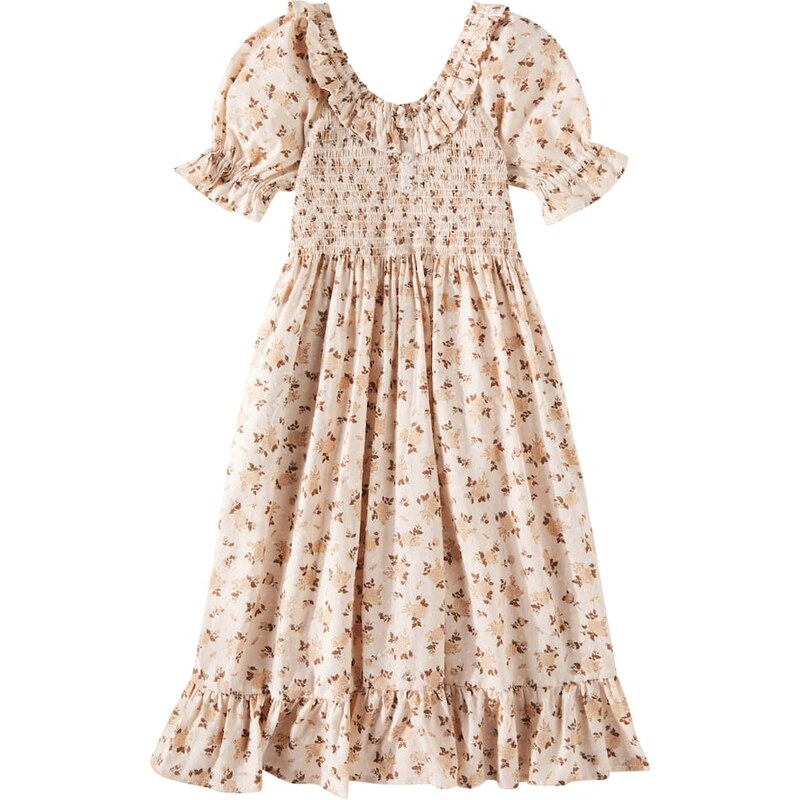 Rylee + Cru Lexi shirred floral cotton dress