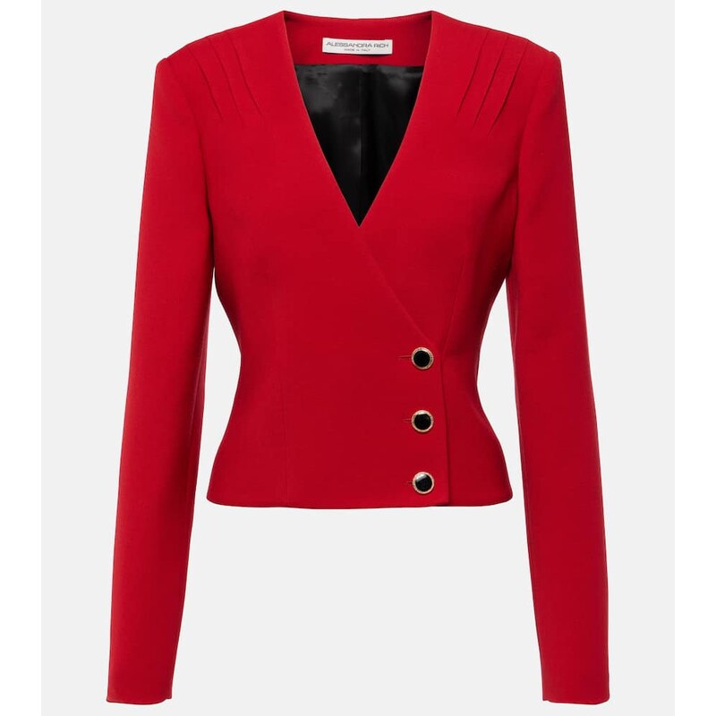 Alessandra Rich Pleated wool blazer
