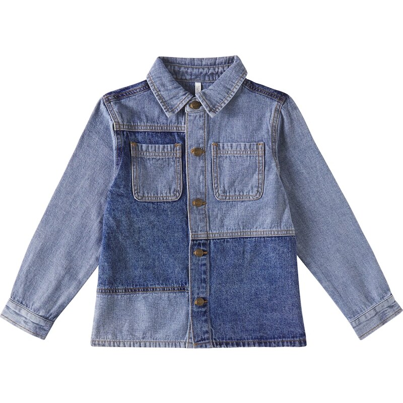 Rylee + Cru Patchwork denim overshirt
