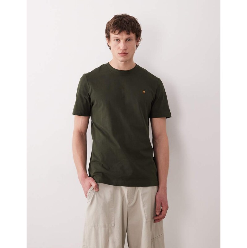 Farah Danny short sleeve regular fit logo t-shirt in dark green